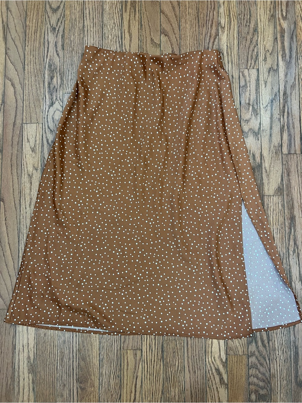 A New Day Brown Polka Dot Midi Skirt – Size L